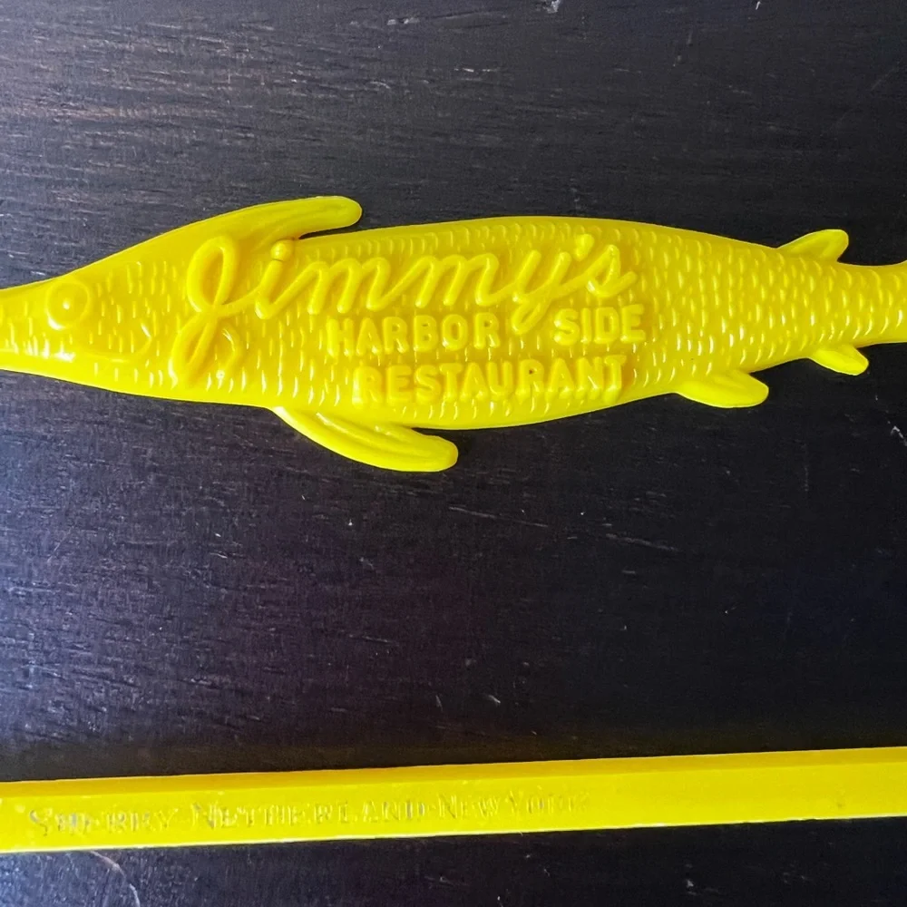 Vintage MCM bright yellow Cocktail Stirers, Barware, Carlton House Resort Inn